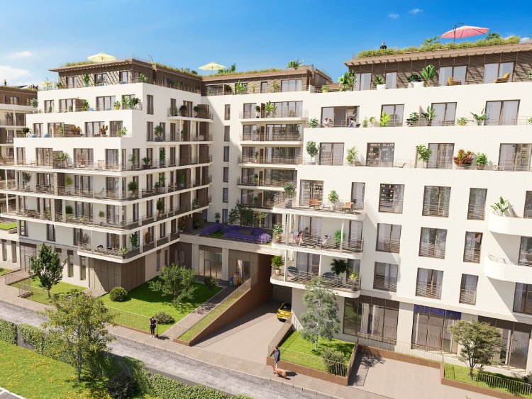 Les Ateliers de Poissy, un complexe réunissant logements neufs en accesion, coliving et résidence senior au cur dune ville en pleine transformation.