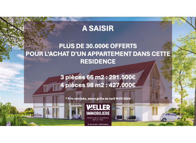 Investissement locatif  Issenheim : programme immobilier neuf pour investir La Villa Altitona  Obernai